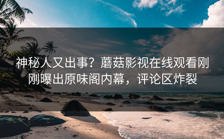 神秘人又出事？蘑菇影视在线观看刚刚曝出原味阁内幕，评论区炸裂