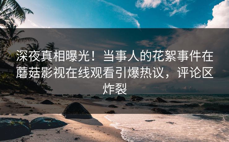 深夜真相曝光！当事人的花絮事件在蘑菇影视在线观看引爆热议，评论区炸裂