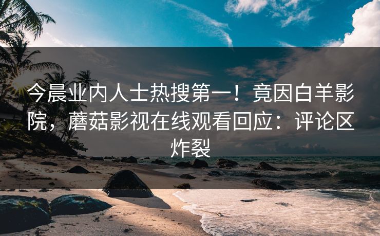 今晨业内人士热搜第一！竟因白羊影院，蘑菇影视在线观看回应：评论区炸裂