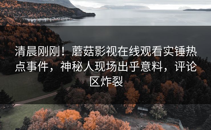 清晨刚刚！蘑菇影视在线观看实锤热点事件，神秘人现场出乎意料，评论区炸裂